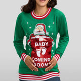 Women's Big Reveal Reversible Sequin Maternity Christmas Sweater