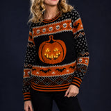 Women's Pumpkin Light Up Halloween Sweater