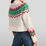 Women's Cozy Knit Oh What Fun Cropped Christmas Sweater