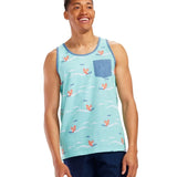 Men's Squirrel on Water Skis Tank Top