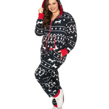 Women's Blue Reindeer Plus Size Jumpsuit