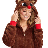 Matching Rudolph Sherpa Family Jumpsuits