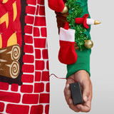 Men's Festive Fireplace Light Up Jumpsuit