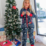 Matching Blue Reindeer Family Jumpsuits