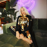 Women's Gold Skeleton Costume