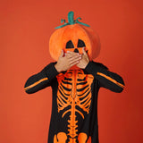 Men's Pumpkin Head Skeleton Costume