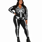 Shimmer Skeleton Bodysuit Plus Size Costume