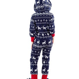 Girl's Blue Reindeer Jumpsuit