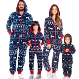 Matching Blue Reindeer Family Jumpsuits