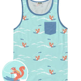 Men's Squirrel on Water Skis Tank Top