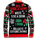Men's Drinking Game Ugly Christmas Sweater