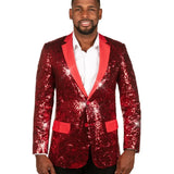 Men's Red Sequin All Over Blazer
