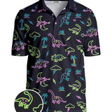 Men's Neon Dinosaur Pickleball Shirt