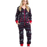 Women's Black and Red Fair Isle Jumpsuit