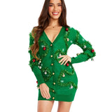 Women's Gaudy Garland Sweater Dress