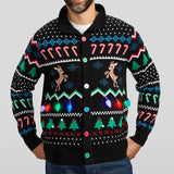 Matching Fair Isle Rudolph Light Up Family Cardigan Sweaters