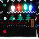 Matching Fair Isle Rudolph Light Up Family Cardigan Sweaters