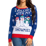 Women's Rollin' With My Snowmies Ugly Christmas Sweater