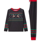 Boy's Fair Isle Rudolph Crew Neck Pajama Set