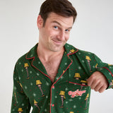 Men's Christmas Story Leg Lamp Lapel Pajama Set
