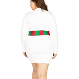 Women's Snowman Scarf Plus Size Sweater Dress