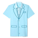 Men's Dumb Blue Tuxedo Pickleball Shirt