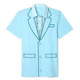 Men's Dumb Blue Tuxedo Pickleball Shirt