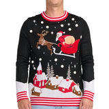 Men's Full Moon Santa Light Up Ugly Christmas Sweater