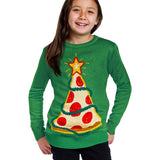 Girl's Pizza Tree Sweater