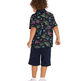Toddler Boy's Neon Dinosaur Polo Shirt