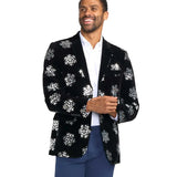 Men's Sequined Snowflake Velvet Blazer