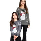 Mommy & Me Sequined Snow Day Ugly Christmas Sweaters
