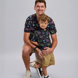 Toddler Boy's Neon Dinosaur Golf Polo