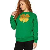 Women's Glitter Clover Crewneck Sweatshirt