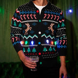 Matching Fair Isle Rudolph Light Up Family Cardigan Sweaters