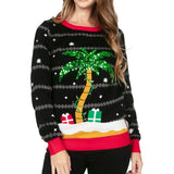Women’s All Is Palm All Is Bright Light Up Ugly Christmas Sweater