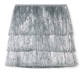Women's Silver Tinsel Fringe Shorts