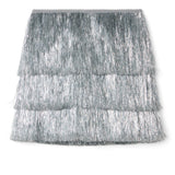 Women's Silver Tinsel Fringe Shorts