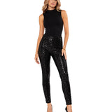 Black Sequin High Waisted Leggings