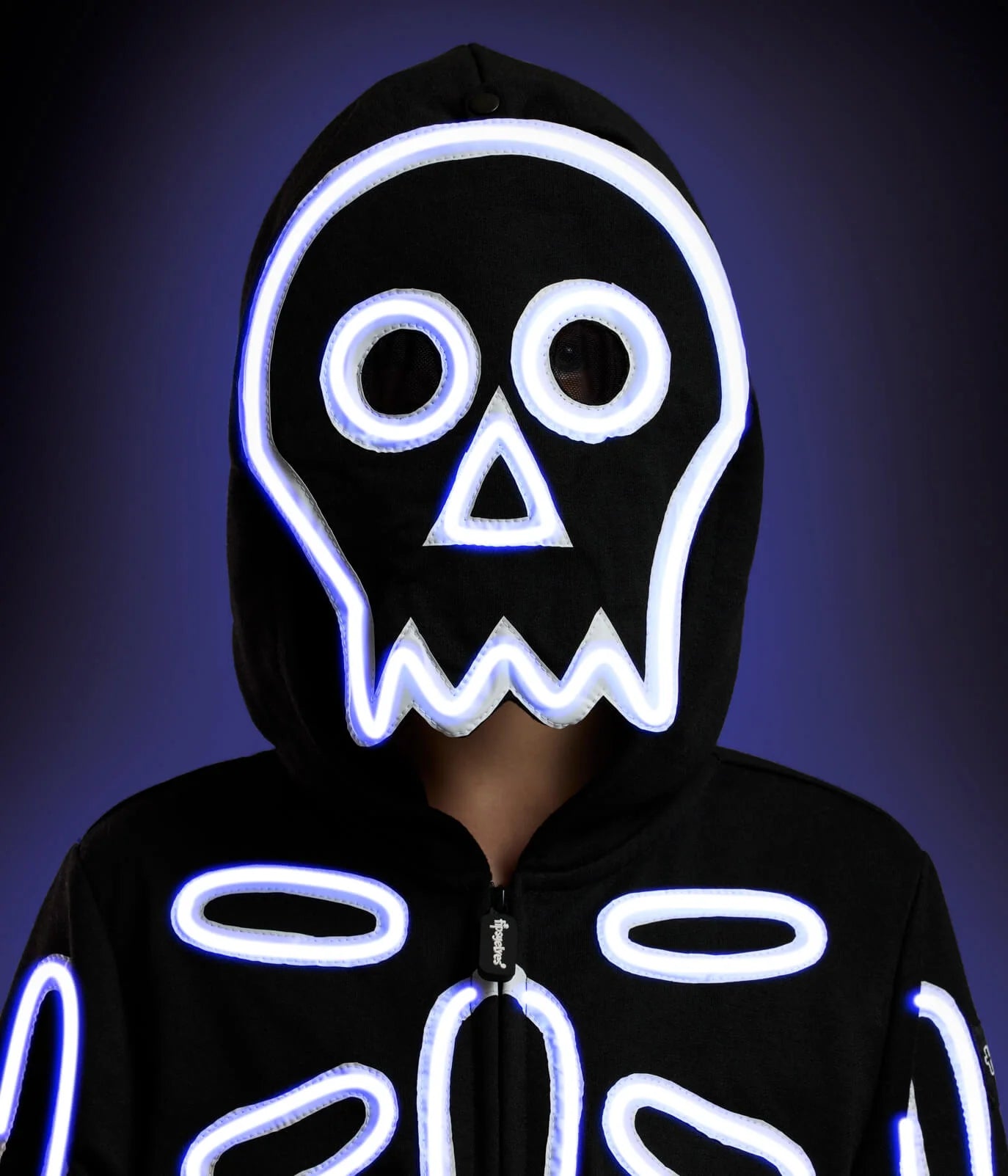 Boy's Neon LED Light Up Skeleton Costume