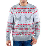 Men's Grey Humping Reindeer Ugly Christmas Sweater