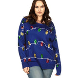 Women's Christmas Lights Plus Size Ugly Christmas Sweater
