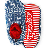 Blue Reindeer Slipper Socks