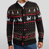 Men's Naughty Reindeer Ugly Christmas Cardigan Sweater