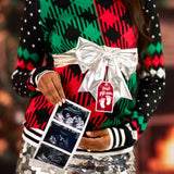 Women's Best Gift Ever Maternity Bow Christmas Sweater