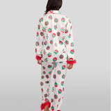 Women's Elegant Ornaments Satin Feather Pajama Set