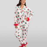 Women's Elegant Ornaments Satin Feather Pajama Set