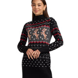 Women's Dark Rudolph Turtleneck Sweater Dress