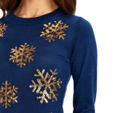 Women's Golden Snowflake Sweater Dress