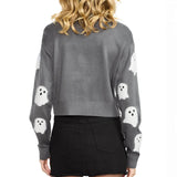 Women's Ghostly Glam Halloween Cardigan Sweater